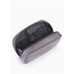 Косметичка дорожная на молнии с карманом, на подкладке, серая