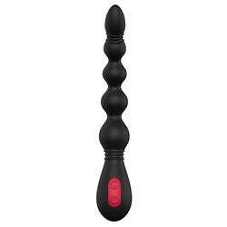 Черный вибромассажер для анальной стимуляции ANAL FLEXI BEADS - 21 см.
