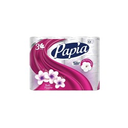 Papia Туалетная бумага 3-х слойная 12шт Балийский цветок
