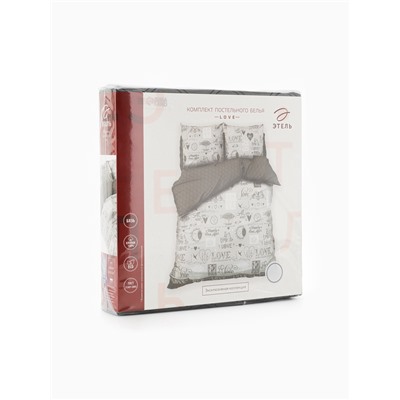 Постельное бельё евро «Этель» Love, бязь