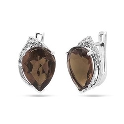Серьги из серебра раухтопаз, Нинет
