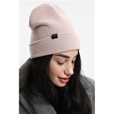 Шапка теплая в рубчик (Розовый)