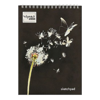 Скетчпад А5 20л на спирали "Изостудия" с черной бумагой 120г/м2 IBBS-A5 01 Аква-колор