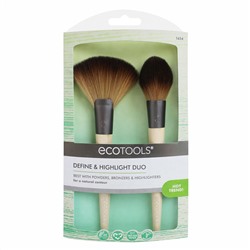 EcoTools, набор для нанесения бронзера и хайлайтера, 2 кисточки