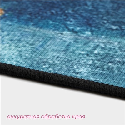Коврики для ванной и туалета Доляна «Рыбки», 3 шт., 50×80 см, 50×40 см, 40×43 см