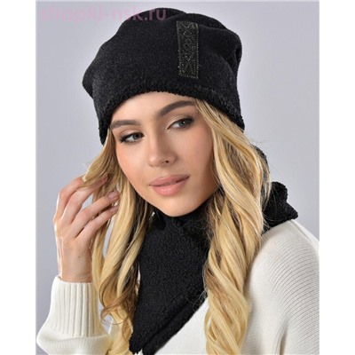 Бархат полоска термо Комплект флис (шапка+снуд) (56-58)