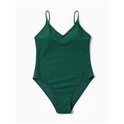 Купальник женский слитный классический MINAKU, размер 42, зелёный