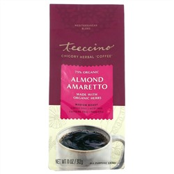 Teeccino, Травяной кофе с цикорием, средняя обжарка, без кофеина, миндальный амарето, 11 унц. (312 г)