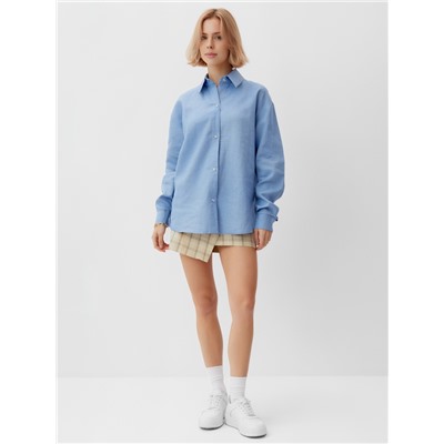 Рубашка женская MINAKU: Casual Collection, голубая, размер 46