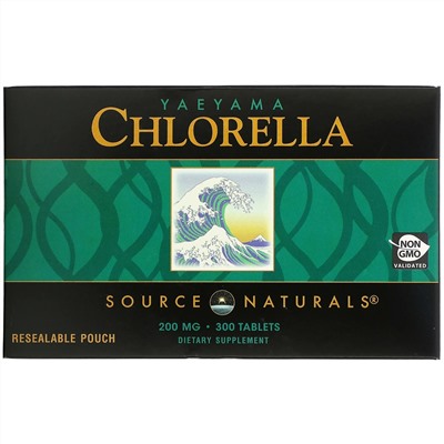 Source Naturals, Хлорелла с островов Яэяма, 200 мг, 300 таблеток