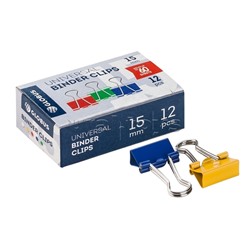 Зажимы для бумаг 25 мм 12 шт., черные