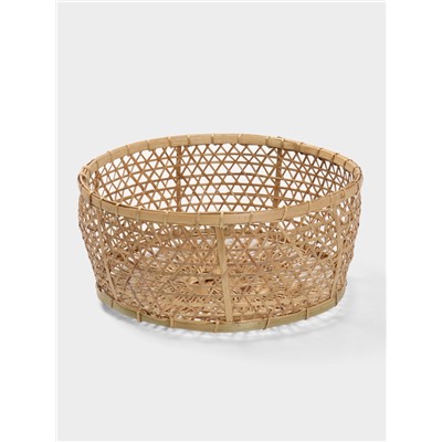 Корзина плетёная «Клоус», 36×36×14 см, бамбук, светлая
