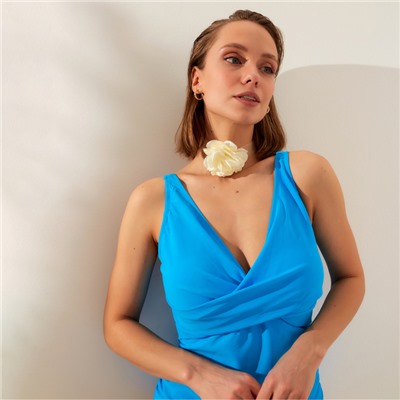 Купальник женский слитный MINAKU, размер 52, синий