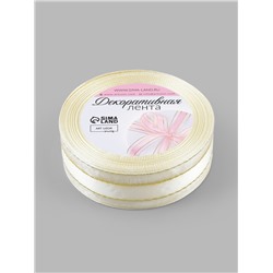 Лента декоративная, капроновая, атласная, с люрексом, 25 мм, 18±1 м, белая