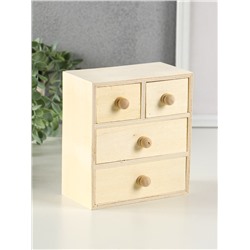 Шкатулка для росписи дерево «Комод», 4 ящика 14×15.5×7.5 см