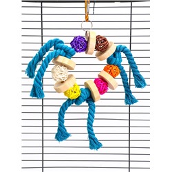 Игрушка для птиц «Браслет», 13.5×5 см, с колокольчиками, цвет МИКС