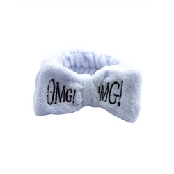 “‣”  COSMETIC BANDAGE - ПОВЯЗКА ДЛЯ ВОЛОС С НАДПИСЬЮ OMG ГОЛУБАЯ, 1 ШТ.