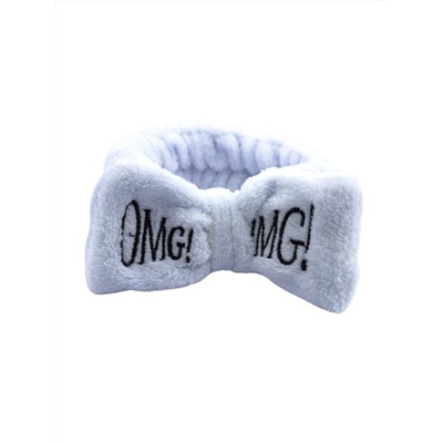 “‣”  COSMETIC BANDAGE - ПОВЯЗКА ДЛЯ ВОЛОС С НАДПИСЬЮ OMG ГОЛУБАЯ, 1 ШТ.
