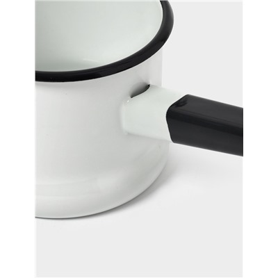 Ковш эмалированный, 1 л, без декора, белый