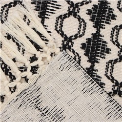 Дорожка на стол Этель 30×180 см, 50% хлопок 50% п/э, бежевая/чёрная