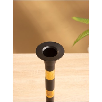 УЦЕНКА Подсвечник на 1 свечу «Кофе с молоком», латунь, чёрный с золотом, 10×10×26 см