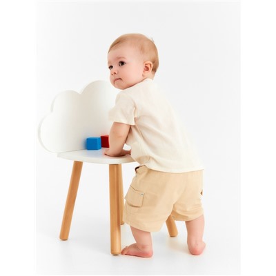 Футболка детская MINAKU, рост 86-92 см, молочная