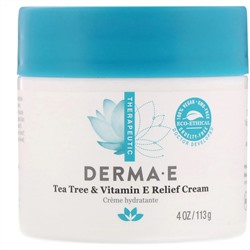 Derma E, Успокаивающий крем с маслом чайного дерева и витамином Е, 113 г (4 унции)