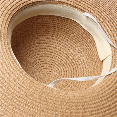 Шляпа женская цветы MINAKU, коричневая, размер 58