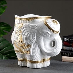 Декоративное кашпо для цветов «Слон», 6 л, 35×22×36 см, гипс, белое
