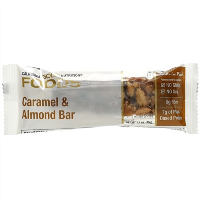 California Gold Nutrition, Батончики с карамелью и миндалем, 12 батончиков, 40 г (1,4 унции) каждый