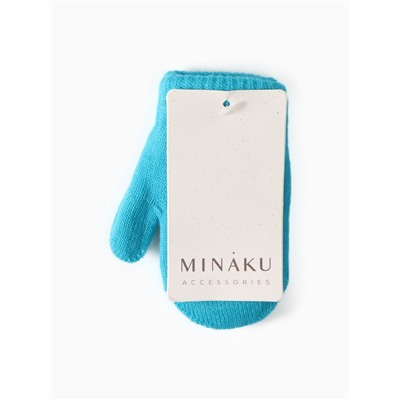 Варежки детские двухслойные MINAKU, 12 см, голубые