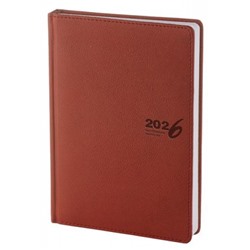 Ежедневник 2026 г. А5+ 336 стр. с тиснением "LEADER" (БОРДОВЫЙ) 3-126/07-26 Альт