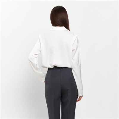 Блуза женская шелковая MIST: Classic Collection, размер 50, цвет экрю