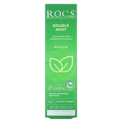 R.O.C.S., зубная паста со вкусом двойной мяты, 94 г (3,3 унции)