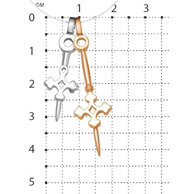 Подвеска двойная из родированного и золочёного серебра - Стрелки 925 пробы 33-00-301рз