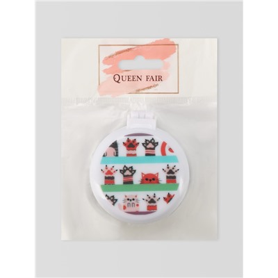 Расчёска массажная «Котики», складная, с зеркалом, d=6.5 см, МИКС