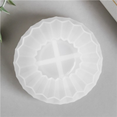 Молд силиконовый «Подсвечник круглый с гранями» 8×8×8.4 см