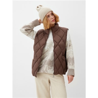 Жилет женский демисезонный на молнии Collorista, кофейный, размер 42