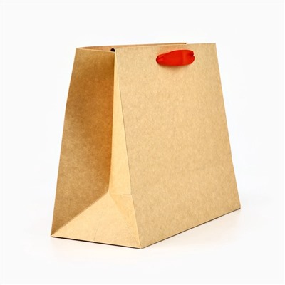 Пакет подарочный новогодний крафтовый с пластиковым окном «Новогоднее чудо», 24×20×11 см