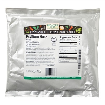 Frontier Natural Products, цельная оболочка семян подорожника, 453 г (16 унций)