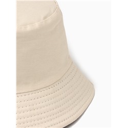 Панама женская однотонная, двухсторонняя, бежевый, чёрная, размер 56-58