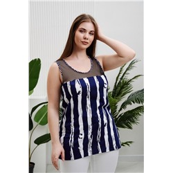 Майка 9126 (Полоса_синяя сетка)