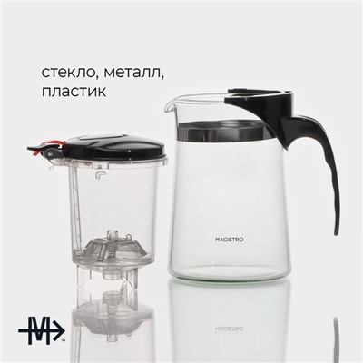 Заварочный чайник Magistro «Мантана», 500 мл, пластиковое сито, стекло