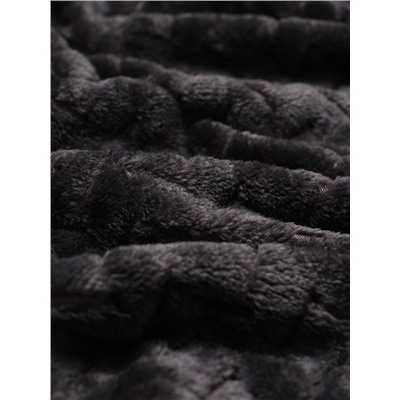 Плед «Этель» Zig-zag, 150×200 см, корал-флис, тёмно-серый