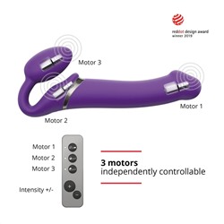 Фиолетовый безремневой вибрострапон Silicone Bendable Strap-On - size XL