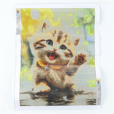 Алмазная мозаика с полным заполнением на холсте «Пушистый Милаш», 30×40 см