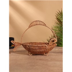 Корзинка в форме рыбки, 11×32×25 см, ротанг