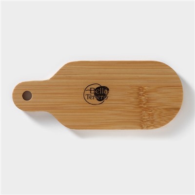 Набор для специй на бамбуковой подставке BellaTenero, 3 предмета: солонка 90 мл, перечница 90 мл, подставка, фарфор, белый