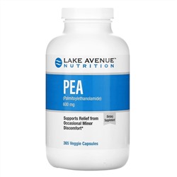 Lake Avenue Nutrition, ПЭА (пальмитоилэтаноламид), 300 мг, 365 растительных капсул