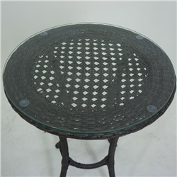 Стол садовый из искусственного ротанга, 75×60×60 см, металл, цвет венге